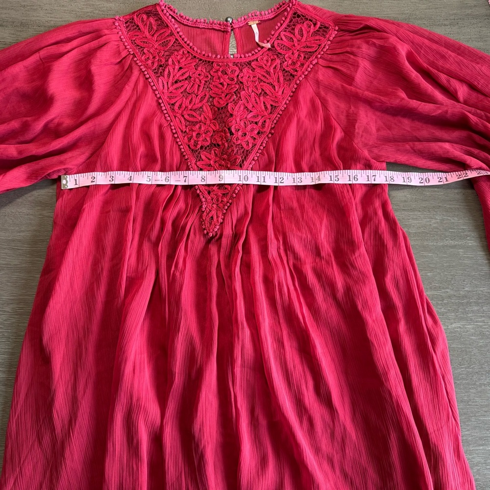 Free People Maroon Sunshine Of Love Mini Dress M - Picture 14 of 16